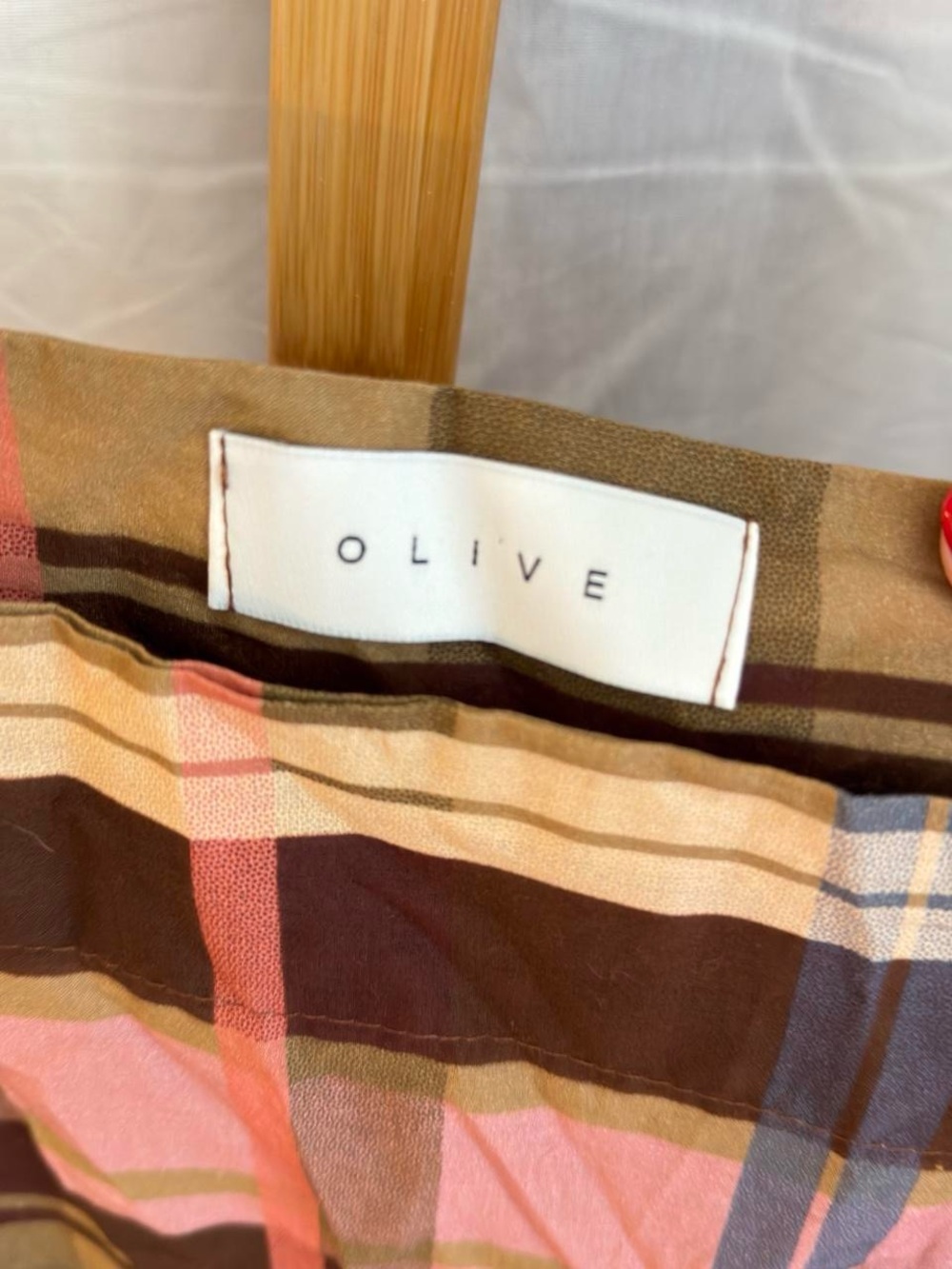 Olive Clothing Check Slip Dress, Pink - Picture 5 of 5
